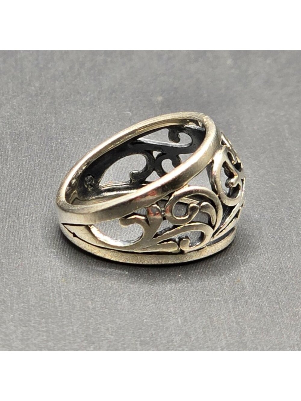 Sterling Silver Filigree Dome Ring Size 5 Premier Designs Open Scroll 925 Band - Picture 11 of 11